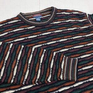 Veneto Sweater Men's size XL 3D Chunky Cosby 80's 90's Y2K biggie Hip hop wave